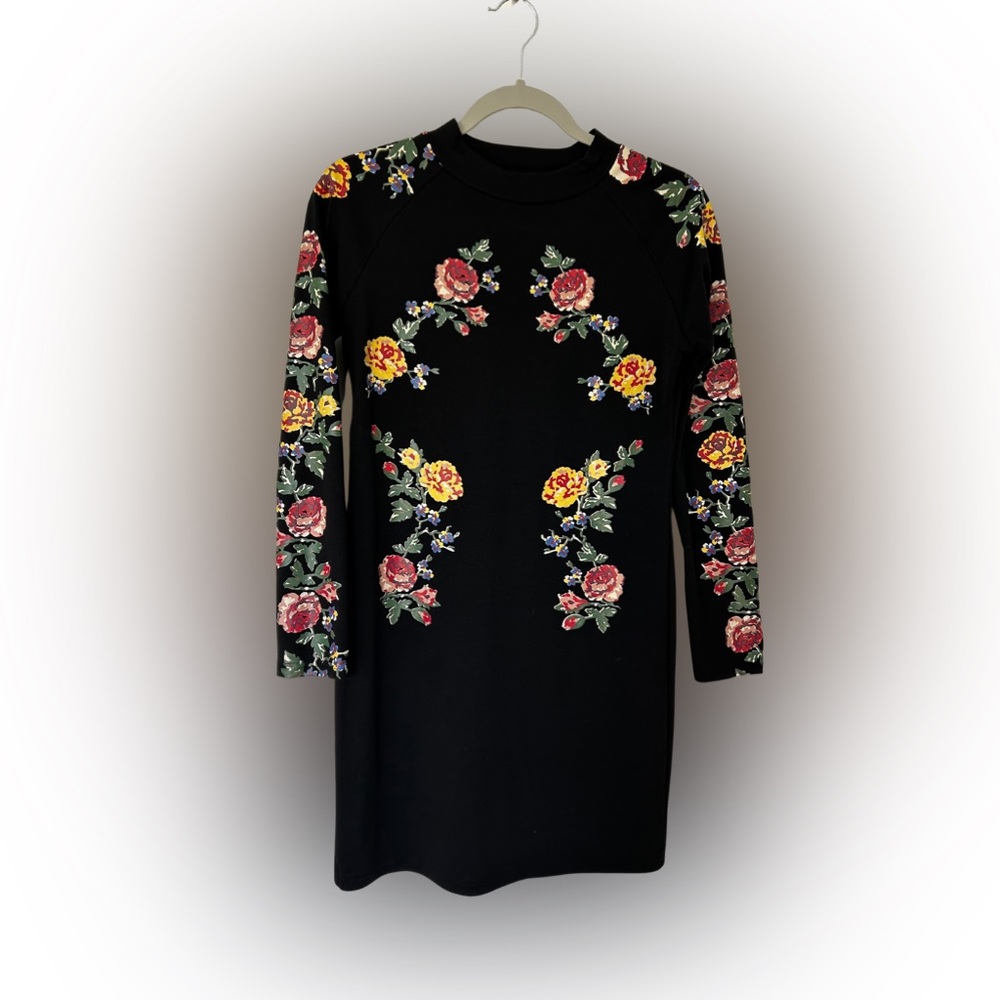 Long Sleeve Floral Bodycon Dress